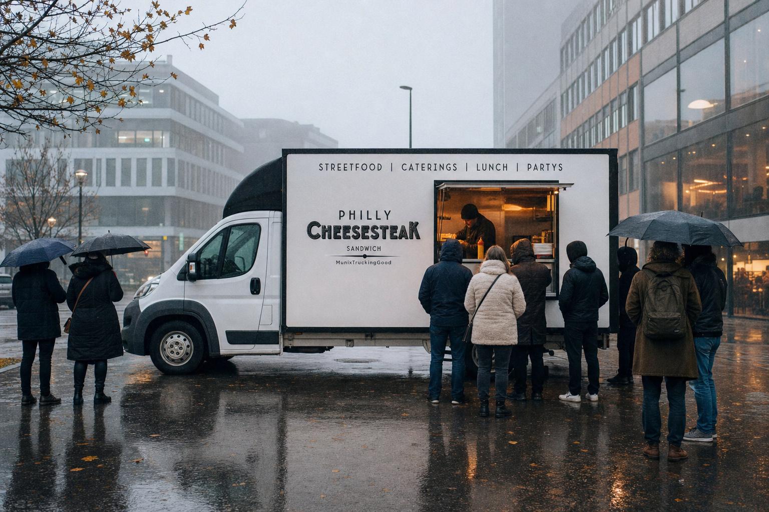 Foodtruck Catering München im Nebel — wir kommen bei jedem Wetter