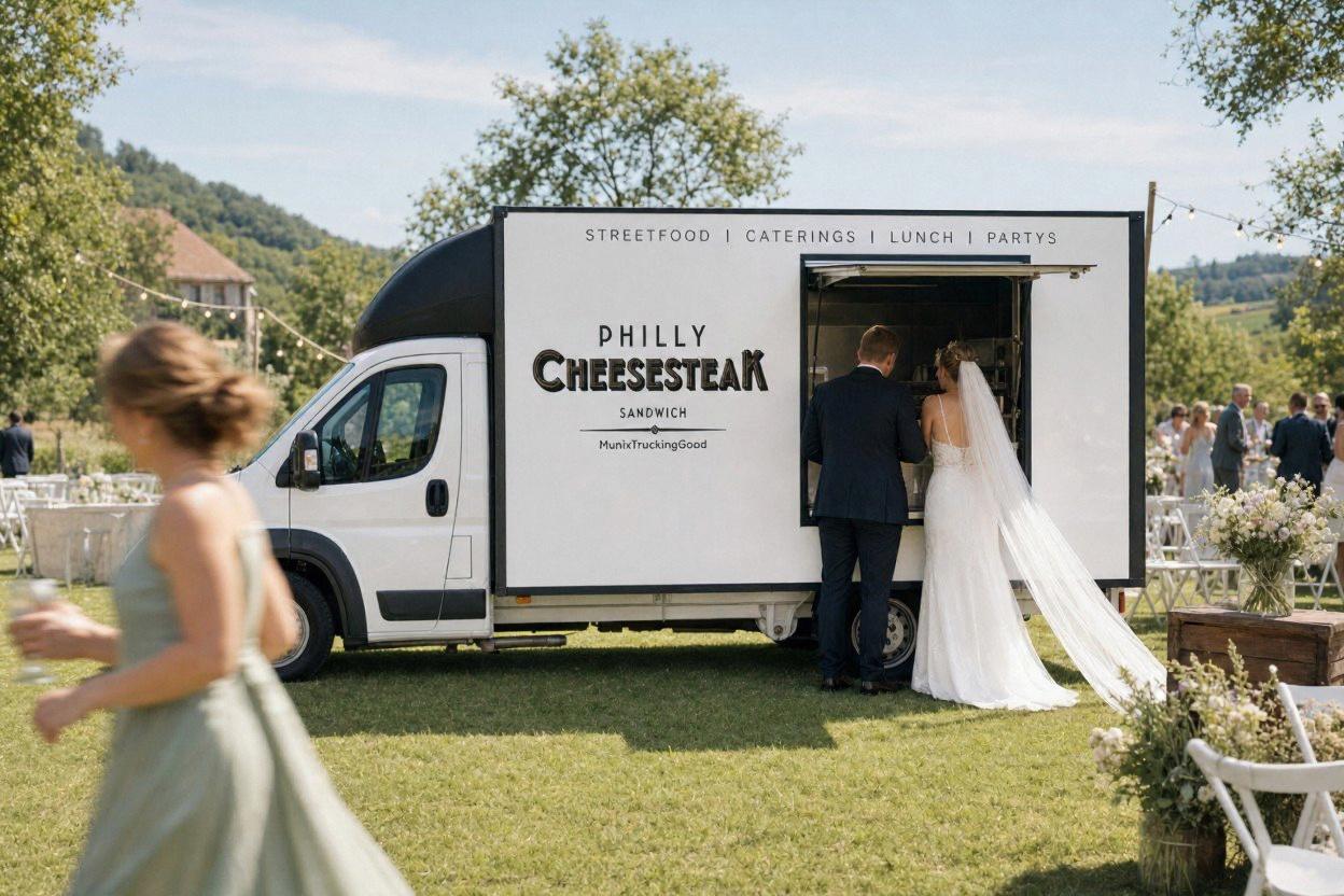 Hochzeitscatering mit Foodtruck München bei Tag